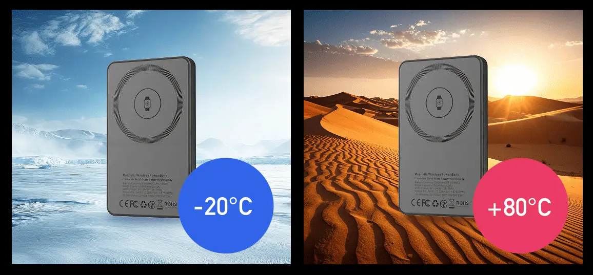 灼熱でも極寒でも充電できる！ 